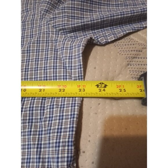 UNTUCKit Button Up Shirt Mens Large L Blue Plaid Varick Long Sleeve Stretch - Picture 10 of 11